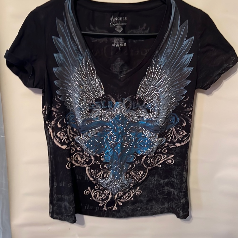 Angel and Diamonds Black and Teal color with sequence